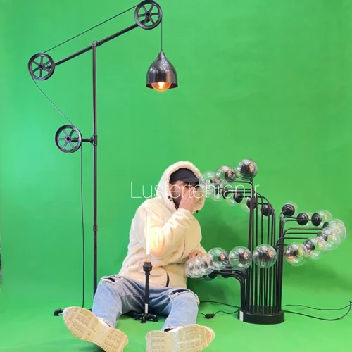 لوستر اسپیرال فرانسوی مدل ۲۶ شعله با حباب کریستالی شفاف برند OWL کد 26HB3