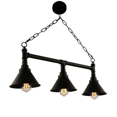 لوستر خطی وینتج 3شعله فلزی کلاهکدار ژاپنی هنری برند OWL