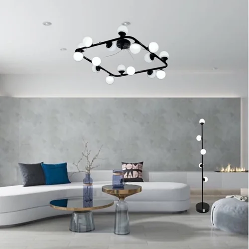 لوستر 16 شعله مولکولی ژورنالی بهمراه لامپ 12 وات و کنترل برند OWL