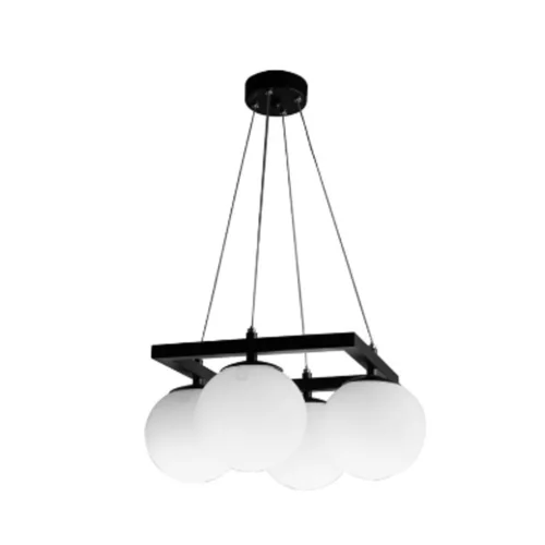 لوستر مولکولی مربع ۴ شعله حباب شیشه برند OWL