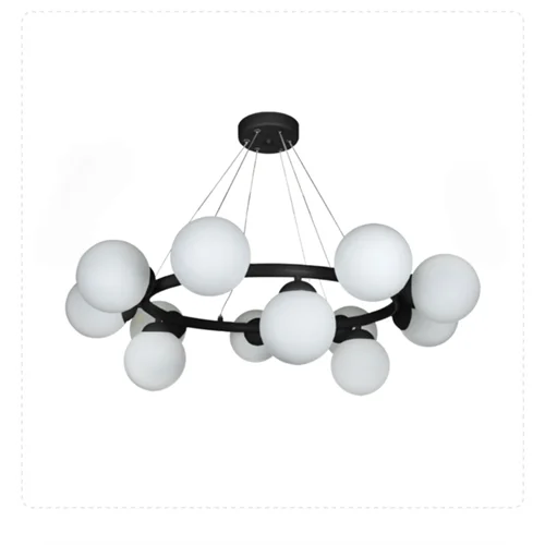 لوستر مولکولی گرد ۱۲ شعله حباب شیشه برند OWL