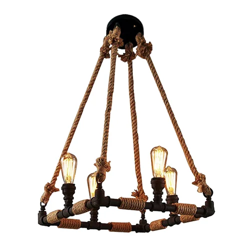 لوستر وینتج چهار شعله فلزی مربع هنری برند OWL