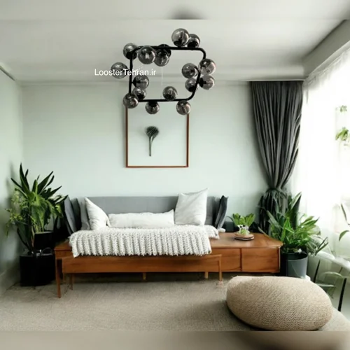 لوستر مولکولی مربع ۱۶ شعله با حباب دودی جیوه ای برند OWL