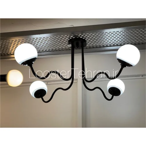 لوستر نئوکلاسیک 4 شعله مولکولی با لامپ حباب خاص برند OWL