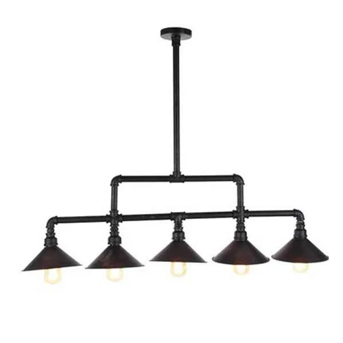 لوستر خطی وینتج 5 شعله فلزی کلاهکدار ژاپنی هنری برند OWL