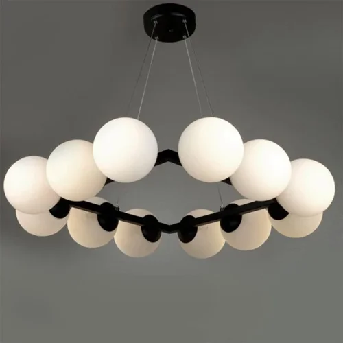 لوستر مولکولی ۱۲ شعله مربع حباب شیشه ای برند OWL