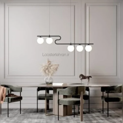 لوستر لاینری 5 شعله مولکولی مدل کژوال برند OWL