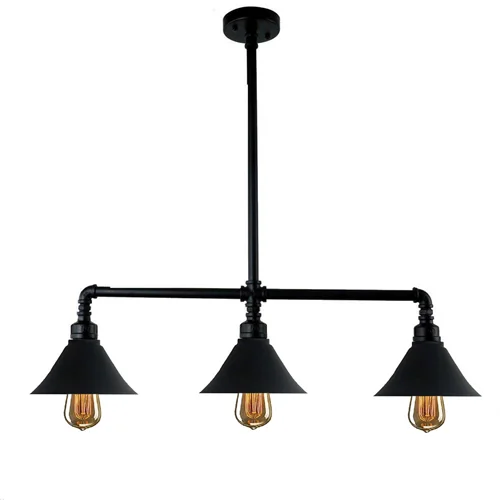 لوستر خطی وینتج فلزی 3شعله کلاهکدار ژاپنی هنری برند OWL